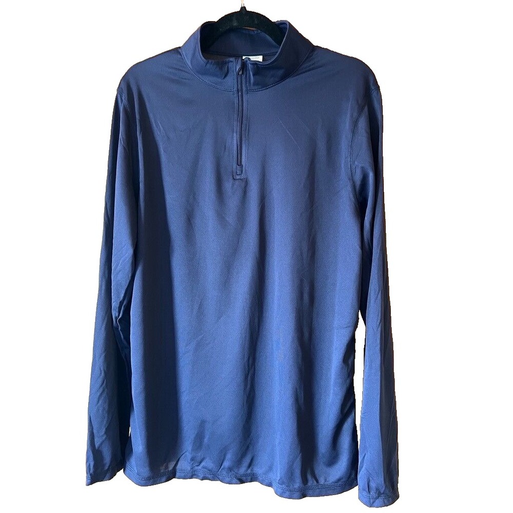 Augusta Moisture 1/4 Zip Athletic Shirt Activewear Men's M Golf Lightweight Blue
